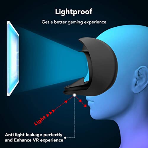 Kiwismart VR כיסוי פנים תואם ל- Oculus Quest, עדשת אנטי-אבק מגנים על כיסוי עם מסכת כיסוי סיליקון וכיסוי