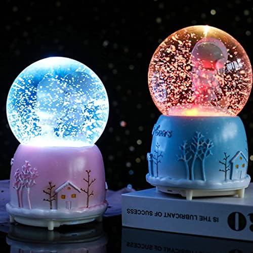 Lukeo אורות צבע יצירתיים צפים פתיתי שלג לבן אור ירח זוג זכוכית כדורי כדור קופסת מוסיקה קופסת טנאבאטה