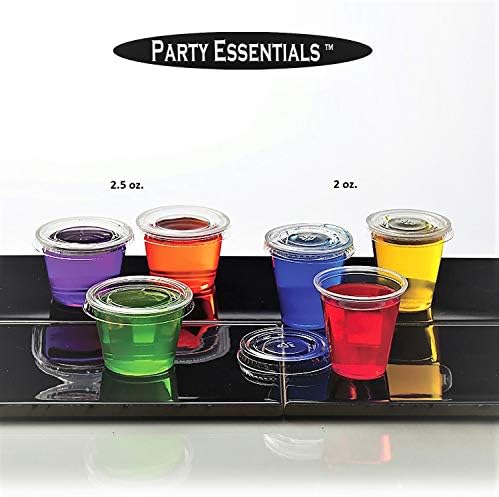 יסודות למסיבה כוסות פלסטיק סחיטות ג 'לטין/ג' לי שוט/כוסות סופלה מנות/מיכלי רוטב תבלינים עם מכסים, 100