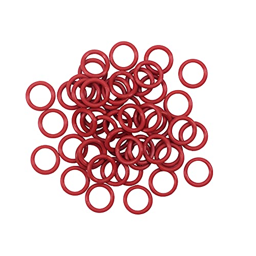 Bettomshin 50 pcs 0.51 x0.08 סיליקון O-Ring VMQ אטם טבעות אטם להידראוליקה ופנאומטיקה אדום