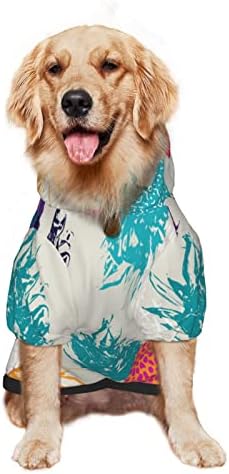 קפוצ'ון גדול של כלב קפוצ'ון רטרו-קיץ-פיר-פריט סוודר בגדי חיות מחמד עם מעיל תלבושת חתולים רכה של כובע גדול