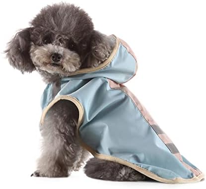 KTHZI כלב מעיל גשם מתכוונן לחיות מחמד אטום למים ובגדים אטומים לרוח ז'קט גשם קל משקל פונצ'ו לקפוצ'ונים עם