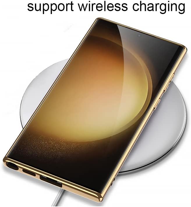 לוניבופ לסמסונג גלקסי S23 Ultra Case Ultra Slim מסוגננת פגוש זהב פגוש זהב פגוש טלפון מארז הגנה