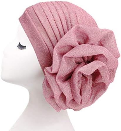 נשים אלסטי גליטר גדול פרח טורבן הכימותרפיה כפת שיער אובדן הכימותרפיה כובע כובע