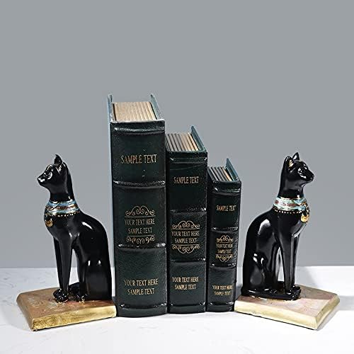 רטרו שרף מצרי חתולי קישוט תומכי ספרים בציר סטנד לספרים מתכוונן מדף ספרים חדש מתנה לשנה בית תפאורה