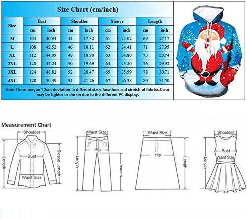 Xiloccer Womens חולצות חג המולד לחג המולד נשים וגברים שרוול ארוך צבי קפוצ'ונים מודפסים שולטים