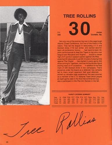 קלמסון טייגרס 1976-1976 מדריך מדיה בכדורסל מדהים + עץ נדיר רולינס-מגזינים אולימפיים חתומים