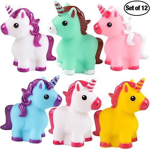 דמויות צעצוע של Bedwina Mini Unicorn Toy - צעצוע של אמבט אמבטיה לילדים, סחיטה וניתן לשפריץ את ציוד