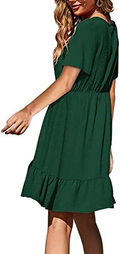 נשים מוצק צבע לפרוע מכפלת גבוהה מותן חצאית קצר שרוול צווארון שיפון שמלת מחוך אלגנטי שמלה לנשים2023