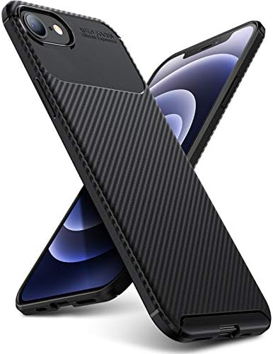 Oribox לאייפון SE ו- iPhone 8/7 מארז שחור, עמידה עמידה במשקל קל -זעזועים, מארז טלפון דק לאייפון
