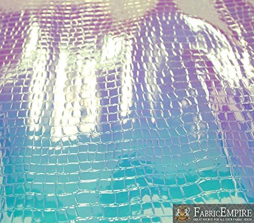 בד אימפריה ויניל ריפוד בולט תנין הולוגרפית מבריק בד אור כחול 54 רחב נמכר על ידי חצר