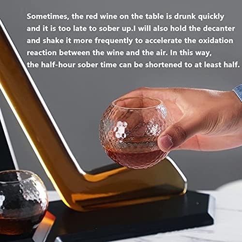 סט דונטר יין 1500 מל, אווירור הוקי קרח זכוכית ותוכנת בר עם 4 כוסות ויסקי קסדה למשקאות חריפים,