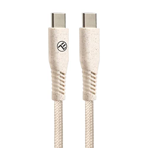 Tellur Green Data Cable Type-C ל- Type-C, 3A, PD60W, 1M, Nylon, קש חיטה, קרם