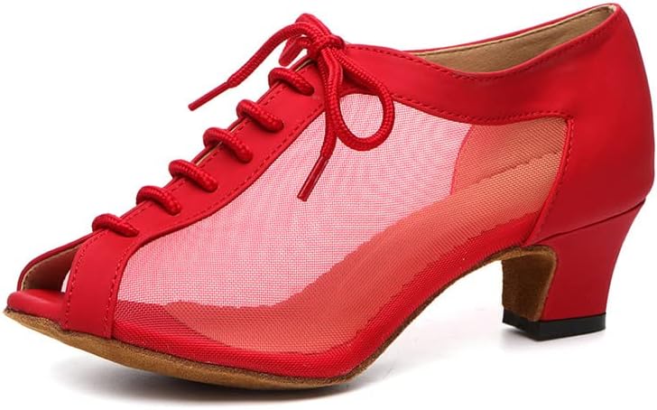 Aoqunfs נשים נעלי ריקוד לטינית לטינית שרקמה נעלי ריקוד סלסה מודרניות, דוגמנית WP221