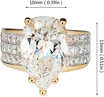 טבעות נישואין טבעות נשים לנשים מיקרו ריבועים זירקונים טבעת לנשים טבעת יהלום פשוטה בצורת אגס פשוטה לנשים