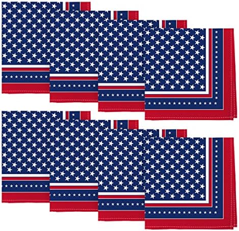 הורהיומי 4 ביולי מפיות בד 18 על 18 אינץ', יום הזיכרון הפטריוטי יום העצמאות דגל אמריקאי קישוט ארוחת