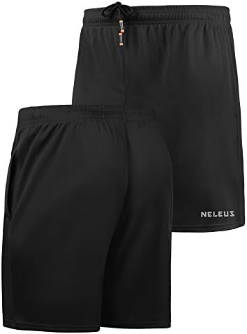 אימון קל משקל קל של Neleus גברים עם מכנסיים קצרים עם כיסים