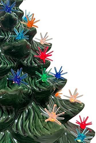 National Artcraft® Green Sputnik קרמיקה עץ חג המולד אורות - 25/חבילה