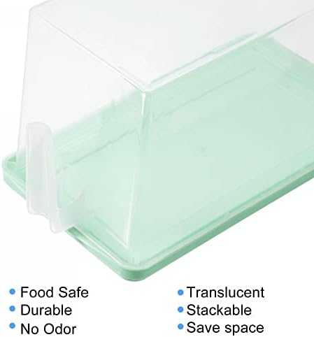 פלסטיק מזון אחסון מכולות עם ידית מכסים 4 יחידות, מזון אחסון ארגונית טרי תיבת לגיבוב מקרר ארגונית לאחסון פירות-ירוק
