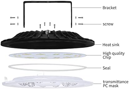 Coaecj LED אור תעשייתי, AC110V אור מחסן אטום למים, תאורה בעוצמה גבוהה 6.5 אינץ ', חומר מחשב אלומיניום מתאים