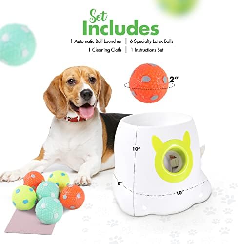 מחשבות של חברת כיף. אוטומטי כלב כדור משגר - כלב להביא מכונה עבור קטן עד בינוני בגודל כלבים, תרגיל נהדר עבור