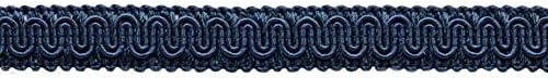 אריזה ערך 12 חצר / 5/8 אינץ 'כהה כהה כחול צמה דקורטיבית צמה / קיצוץ בסיסי / סגנון 0058SG צבע: