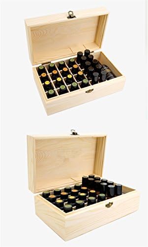 קופסת שמן אתרי של פולקסרוזה, מיכל אחסון מעץ מחזיק 36 בקבוקים, מארגן רב-מגשי OB02
