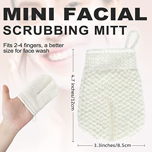 MIG4U MINI 3 PCS פילינג פילינג מקרצן פנים, ניקוי פנים שטיפה כפפות כפפות לגברים ונשים ספא עור