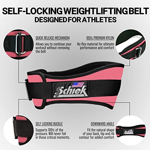 Schiek Sports 2006 ניילון 6 חגורת הרמת משקל - חגורת תמיכה בהרמת כוח - עמידה במיוחד