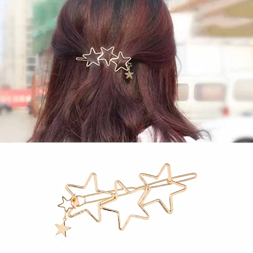 Elimberate Bohemian Star Clip Clip Star Hair Hair Barrette Star Stardle שיער שיער זהב משולש