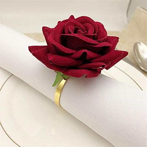 UXZDX צורה אדומה צורה מגבת אבזם מפית מפית טבעת מסיבת חתונה לחתונה של יום האהבה שולחן מלון תפאורה מתכת