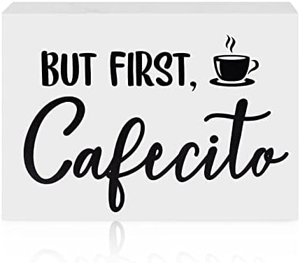 אבל שלט עץ של Cafecito הראשון שלט מבטא קטן שלט עץ למטבח קפה עיצוב עיצוב