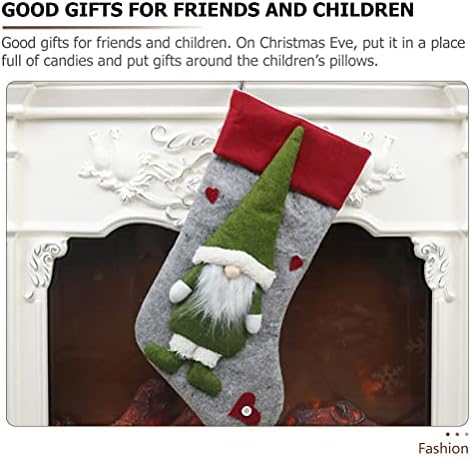 צעצועים 2 יחידים גרבי חג המולד שקיות מתנה לסנטה גנום גרביים תלויים גרבי חג המולד עץ תלייה קישוט