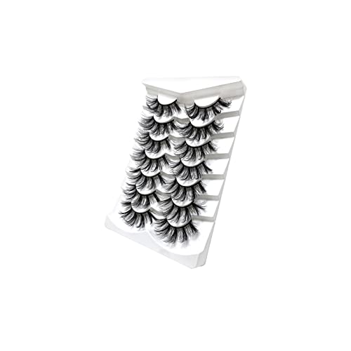 7 זוגות ריסים שקריים 3D תלת מימד פו מינק ריסים חבילה ארוכת אורח מתולתלת דרמטית עין עין מזויפת