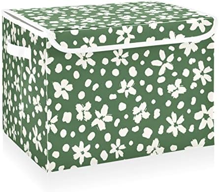 חינניות קטאקו נקודות פחי אחסון ירוקים עם מכסים בד אחסון גדול סל קוביית קוביית קוביית קופסאות אחסון דקורטיביות