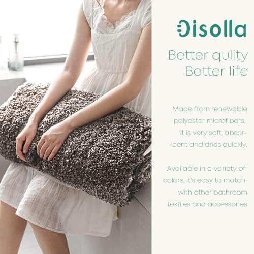מחצלת שטיח אמבטיה מפוארת של Disolla, מיקרו-סיבר סופג רך ללא החלקה, מכונה פרופיל נמוך שטיפה