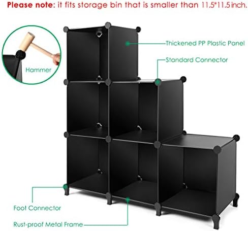 אחסון קוביית Tomcare ארון 6 קוביות מארגן מארגן מדפי אחסון קוביות קוביות מארגן DIY ארון פלסטיק ארון
