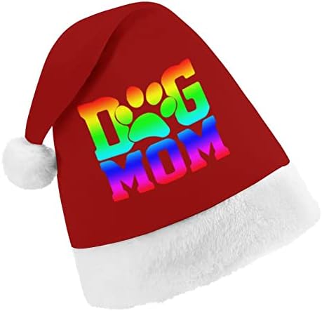 כלב אמא קשת טביעת כף רגל חג המולד כובע רך קטיפה סנטה כובע מצחיק כפה עבור חג המולד לשנה חדשה חגיגי מפלגה