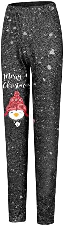 חותלות לחג המולד נשים אולטרה אולטרה חותלות מוברשות רכות מכנסי טייץ של איש שלג מכנסיים אימון מותניים