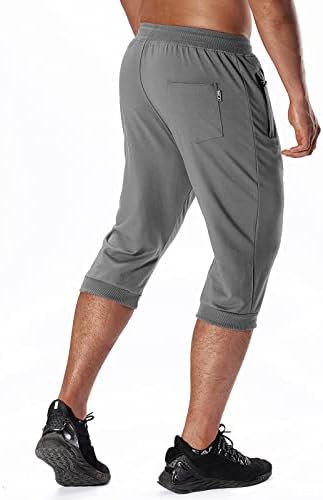 מכנסיים קצרים של צ'קספל 3/4 -ג'וג'ר מכנסיים קפרי מתחת לברך כותנה אימון ארוך אימון מכנסיים קצרים