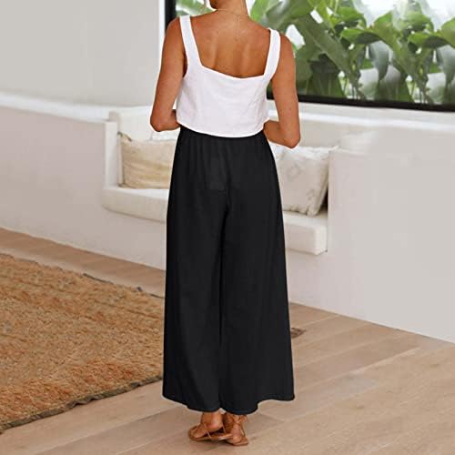מכנסי טרנינג אתקיה לנשים בתוספת כותנה רחבה בגודל רופית רופפת גבוהה מכנסיים תשיעיים נשים המותניים בצבע אחיד שיפונים