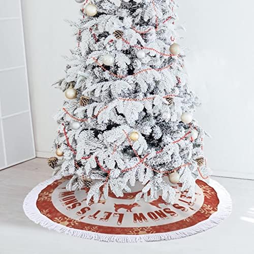 חצאית עץ חג המולד, חצאית עץ צללית של כלב חג המולד עם ציצית, מחצלת עץ חג המולד של חג המולד, מחצלת