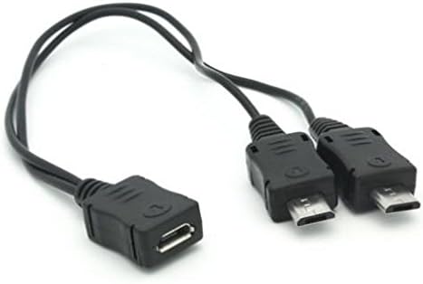 מיקרו USB מטען מפצל 2 -יציאה y מתאם מתאם ממיר מחבר תקע כפול תוסף Multi Multi שחור עבור Verizon Lg exalt