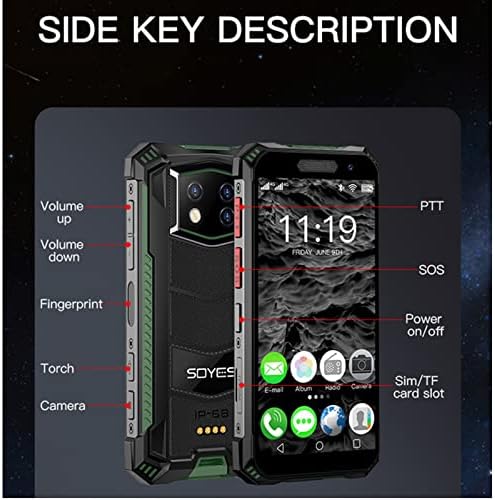 Soyes S10 Max 4G מיני טלפון סלולרי מחוספס IP68 אטום מים 3.5 4GB 128GB אנדרואיד 10 סמארטפון לא