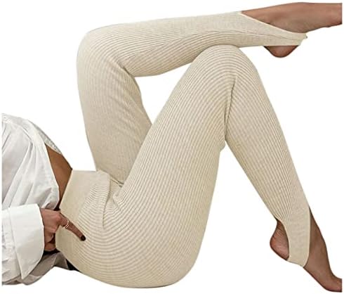 Likthione Stirlrup חותלות לנשים טייץ 'רטימוס מותניים גבוהים, נמתח מכנסי יוגה מוצקים חורפים קלים משקל קלים