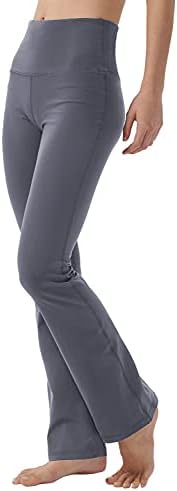 מכנסי יוגה Bootcut של knsbk לנשים עם כיסים נסתרים מכנסי אימון מותניים גבוהים מכנסיים לבקרת בטן שמלת