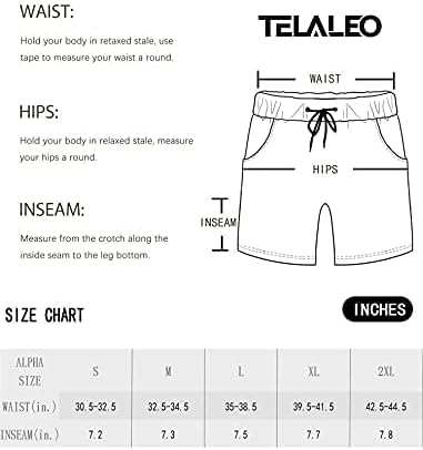 Telaleo 4 חבילות גברים גזעי שחייה מהיר של לוח שחייה יבש מהיר מכנסיים עם בטנה רשת 6 בגדי ים חוף