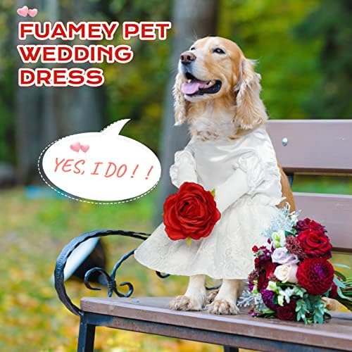שמלת כלה כלב פאמי, תלבושות לחיות מחמד שמלות ערב חולצות טוטו, חצאית כלה ילדה גור אוחזת פרחים בגדים, יוקרה