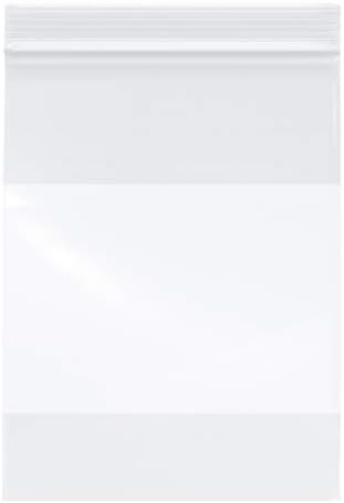 רוכסן פלימור שקיות ניילון משוחזרות עם בלוק לבן, 2 מיל, 6 x 8