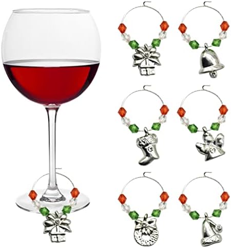יין זכוכית קסמי סמני סט של 6 תגים זיהוי יין קסמי עבור גזע משקפיים יין תכשיטי סט עבור בנות 12-14